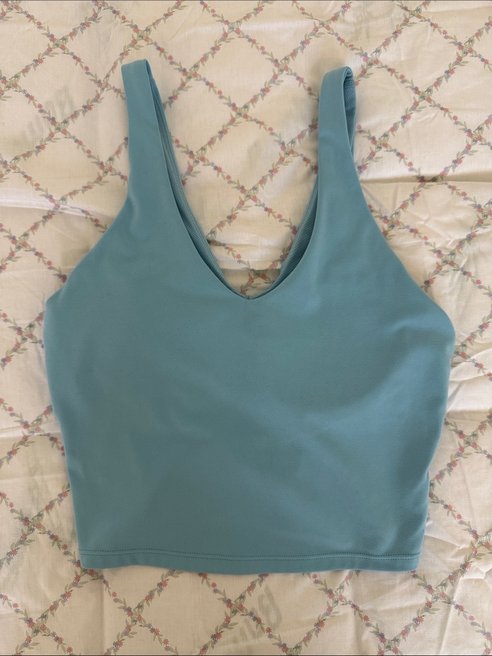 Blue Crop Yoga Top